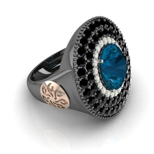Silver Ring Pink Gold Blue Hydro - Craig Shelly