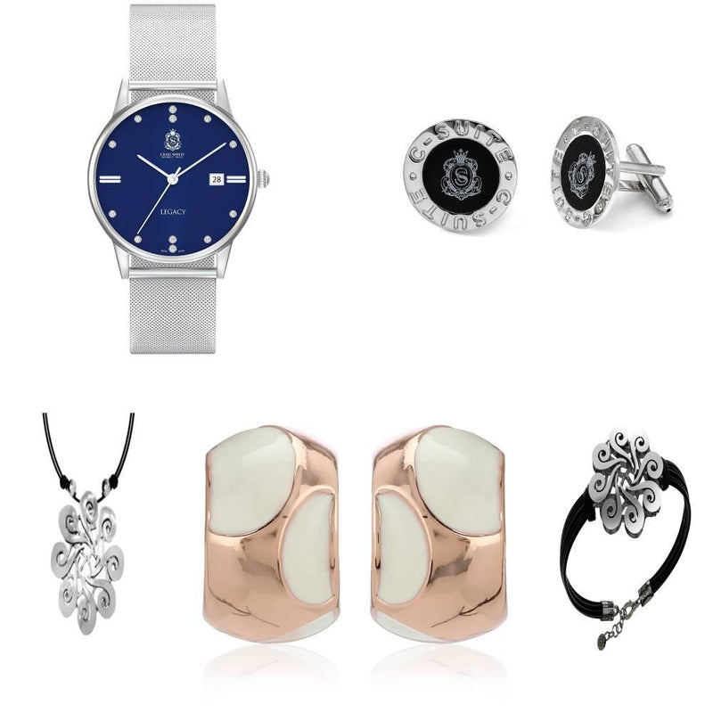 legacy-blue-sliver-watch-with-casablanca-earring-sliver-cufflinks-image