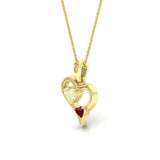 Heart Pendant Necklace With Red Crystal - Craig Shelly
